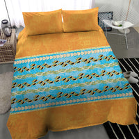 Hawaii Humuhumu Fish Maile Pikake Lei Bedding Set Tribal Tapa Orange Version
