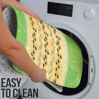 Hawaii Humuhumu Fish Maile Pikake Lei Bathroom Set Tribal Tapa Green Version