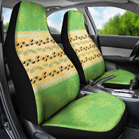 Hawaii Humuhumu Fish Maile Pikake Lei Car Seat Cover Tribal Tapa Green Version
