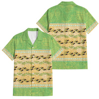 Hawaii Humuhumu Fish Maile Pikake Lei Family Matching Mermaid Dress and Hawaiian Shirt Tribal Tapa Green Version