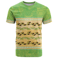 Hawaii Humuhumu Fish Maile Pikake Lei T Shirt Tribal Tapa Green Version
