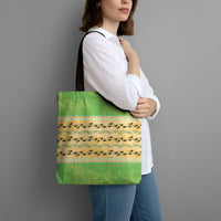 Hawaii Humuhumu Fish Maile Pikake Lei Tote Bag Tribal Tapa Green Version