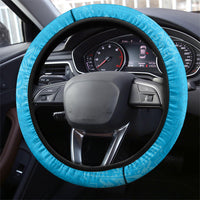 Hawaii Humuhumu Fish Maile Pikake Lei Steering Wheel Cover Tribal Tapa Blue Version