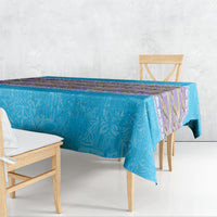 Hawaii Humuhumu Fish Maile Pikake Lei Tablecloth Tribal Tapa Blue Version