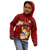 Personalized Tonga Kid Hoodie Coat Of Arms Plumeria With Ngatu Pattern LT05 - Polynesian Pride