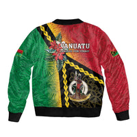 Happy Vanuatu Constitution Day Bomber Jacket Flag Style With Sand Drawing Pattern