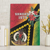 Happy Vanuatu Constitution Day Canvas Wall Art Flag Style With Sand Drawing Pattern