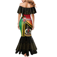 Happy Vanuatu Constitution Day Family Matching Mermaid Dress and Hawaiian Shirt Flag Style With Sand Drawing Pattern LT05 - Polynesian Pride