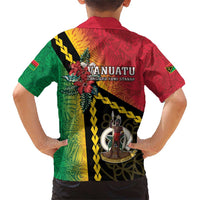 Happy Vanuatu Constitution Day Family Matching Short Sleeve Bodycon Dress and Hawaiian Shirt Flag Style With Sand Drawing Pattern LT05 - Polynesian Pride