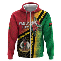 Happy Vanuatu Constitution Day Hoodie Flag Style With Sand Drawing Pattern