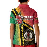 Happy Vanuatu Constitution Day Kid Polo Shirt Flag Style With Sand Drawing Pattern LT05 - Polynesian Pride