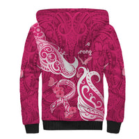 Breast Cancer Awareness Sherpa Hoodie Ribbon Polynesian Pattern Pink Version LT05 - Polynesian Pride