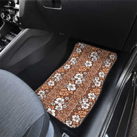 Hawaii Vintage Brown Hibiscus Tapa Pattern Car Mats