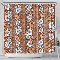 Hawaii Vintage Brown Hibiscus Tapa Pattern Shower Curtain LT05 - Polynesian Pride