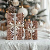 Hawaii Vintage Brown Hibiscus Tapa Pattern Wrapping Paper - Polynesian Pride