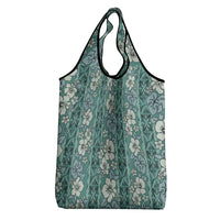 Hawaii Vintage Green Hibiscus Tapa Pattern Grocery Bag