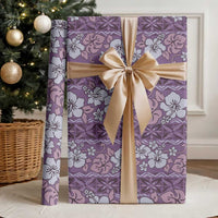 Hawaii Vintage Violet Hibiscus Tapa Pattern Wrapping Paper - Polynesian Pride