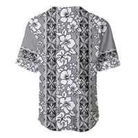 Hawaii Vintage Gray Hibiscus Tapa Pattern Baseball Jersey LT05 - Polynesian Pride