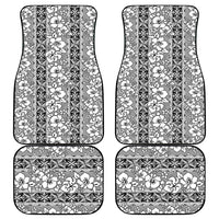 Hawaii Vintage Gray Hibiscus Tapa Pattern Car Mats