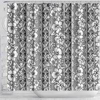 Hawaii Vintage Gray Hibiscus Tapa Pattern Shower Curtain LT05 - Polynesian Pride