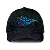 Aotearoa New Zealand Baseball Net Cap Koru Fern Blue Gradient LT05 One Size Black Blue - Polynesian Pride