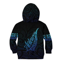 Aotearoa New Zealand Kid Hoodie Koru Fern Blue Gradient