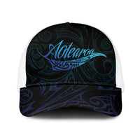 Aotearoa New Zealand Mesh Trucker Cap Koru Fern Blue Gradient LT05 One Size White Blue - Polynesian Pride