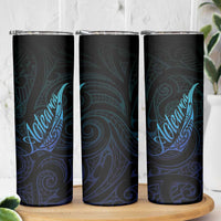 Aotearoa New Zealand Skinny Tumbler Koru Fern Blue Gradient LT05 - Polynesian Pride
