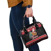 New Zealand Christmas Shoulder Handbag Funny Santa Riding Kiwi Meri Kirihimete