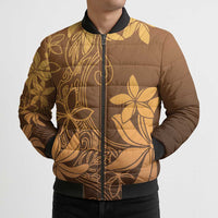 Tiare Tahiti Bomber Puffer Jacket Brown Polynesia Motifs - Polynesian Pride