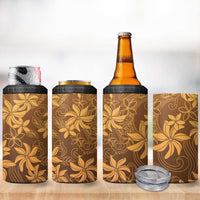 Tiare Tahiti 4 in 1 Can Cooler Tumbler Brown Polynesia Motifs - Polynesian Pride