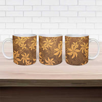 Tiare Tahiti Ceramic Mug Brown Polynesia Motifs - Polynesian Pride