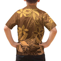 Tiare Tahiti Family Matching Tank Maxi Dress and Hawaiian Shirt Brown Polynesia Motifs - Polynesian Pride