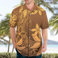 Tiare Tahiti Hawaiian Shirt Brown Polynesia Motifs - Polynesian Pride