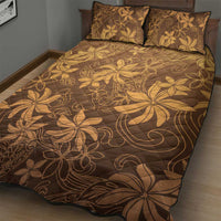 Tiare Tahiti Quilt Bed Set Brown Polynesia Motifs - Polynesian Pride