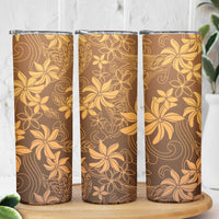Tiare Tahiti Skinny Tumbler Brown Polynesia Motifs - Polynesian Pride