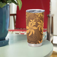 Tiare Tahiti Tumbler Cup Brown Polynesia Motifs - Polynesian Pride