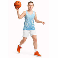 Tiare Tahiti Basketball Jersey Blue Polynesia Motifs - Polynesian Pride