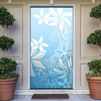 Tiare Tahiti Door Cover Blue Polynesia Motifs - Polynesian Pride