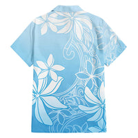 Tiare Tahiti Family Matching Long Sleeve Bodycon Dress and Hawaiian Shirt Blue Polynesia Motifs LT05 - Polynesian Pride
