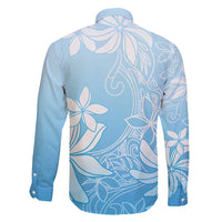 Tiare Tahiti Family Matching Short Sleeve Bodycon Dress and Hawaiian Shirt Blue Polynesia Motifs - Polynesian Pride