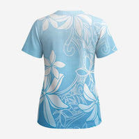 Tiare Tahiti Scrub Top Blue Polynesia Motifs LT05 - Polynesian Pride