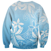 Tiare Tahiti Sweatshirt Blue Polynesia Motifs - Polynesian Pride