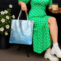 Tiare Tahiti Tote Bag Blue Polynesia Motifs - Polynesian Pride