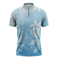 Tiare Tahiti Zipper Polo Shirt Blue Polynesia Motifs LT05 Blue - Polynesian Pride