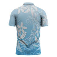 Tiare Tahiti Zipper Polo Shirt Blue Polynesia Motifs LT05 - Polynesian Pride