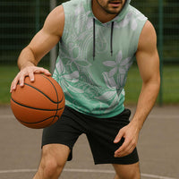 Tiare Tahiti Sleeveless Hoodie Matcha Polynesia Motifs - Polynesian Pride