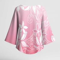 Tiare Tahiti Kimono Sleeve Blouse Pink Polynesia Motifs - Polynesian Pride