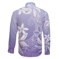 Tiare Tahiti Family Matching Off Shoulder Short Dress and Hawaiian Shirt Purple Polynesia Motifs - Polynesian Pride