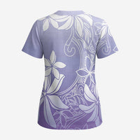 Tiare Tahiti Scrub Top Purple Polynesia Motifs LT05 - Polynesian Pride